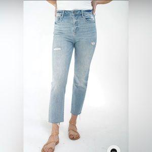 CJLA Carley Jean Los Angeles Chrissy Distressed Straight Leg Jeans size 3